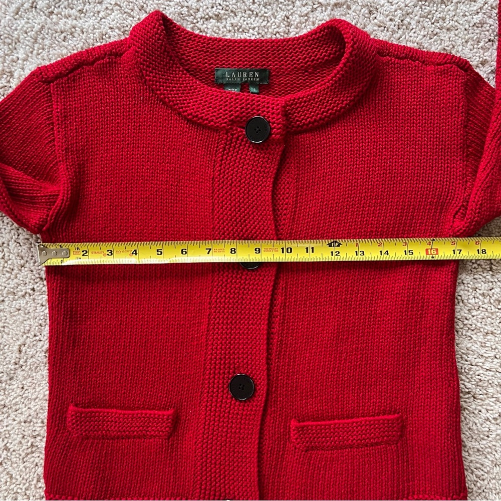 Lauren Ralph Lauren Red Cardigan Sweater - Picture 3 of 8